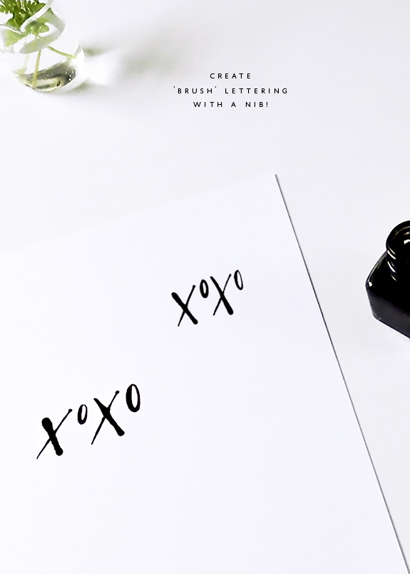 create brush lettering with a nib