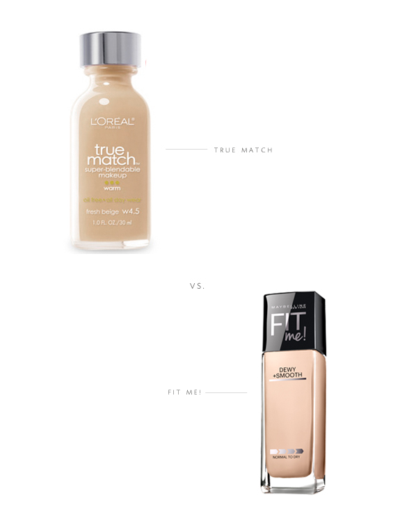 L'oreal True Match vs. Fit Me! Dewy + Smooth via Besotted Blog