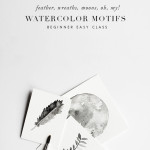 Easy watercolor leaves, wreaths, feathers and moons!